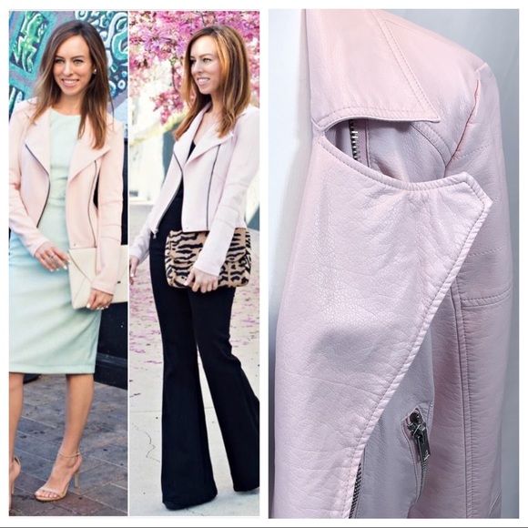 Express Jackets & Blazers - Express | Pink Vegan Leather Moto Jacket